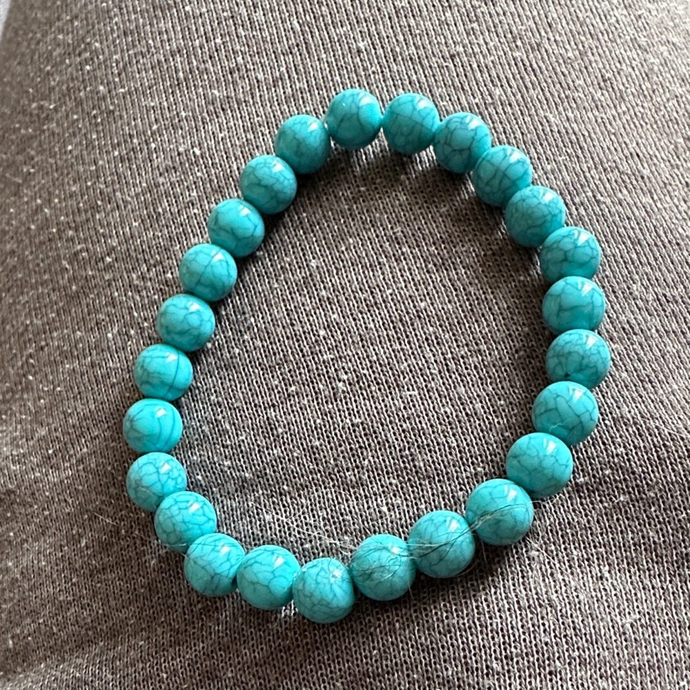 Turquoise Beaded Stretch Bracelet - Women Jewelry